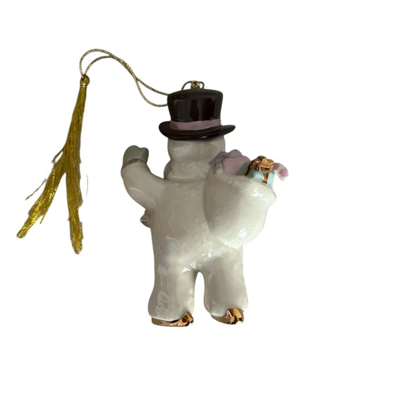 Lenox Snowman Ornament Skating Into the Holidays 2003 Porcelain Cream and Gold - Picture 4 of 8